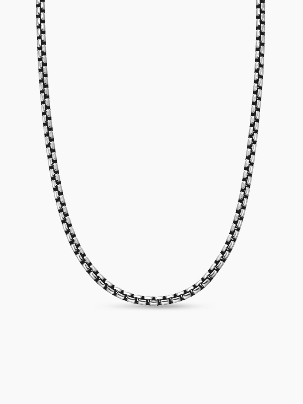 David Yurman Silver Box Chain Necklace 3.6MM Thick 22inch Long — BRAND NEW